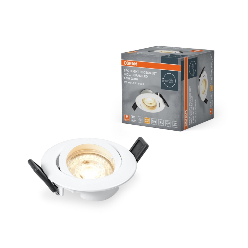 Osram - LED ugradno stropno svetlo SPOT 1xGU10/4,3W/230V 2700K CRI 90 bela