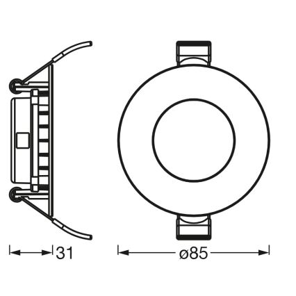Osram - LED ugradno svetlo SLIM LED/4,5W/230V 4000K