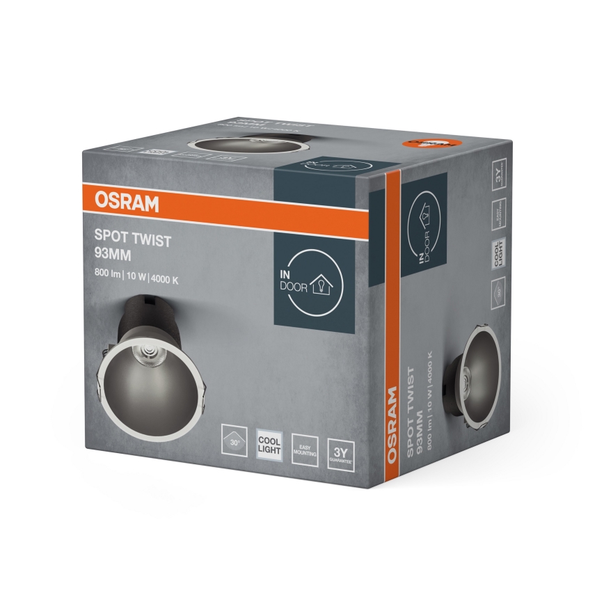 Osram - Ugradna LED svetiljka SPOT TWIST LED/10W/230V 4000K prečnik 9,3 cm bela/srebrna