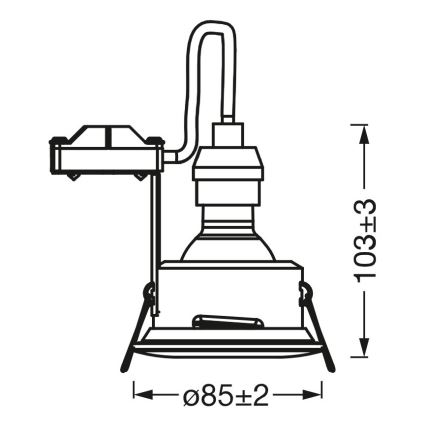 Osram - LED ugradna kupatilska svetiljka SPOT 1xGU10/4,3W/230V 2700K CRI 90, prečnik 8,5 cm, IP65, bela
