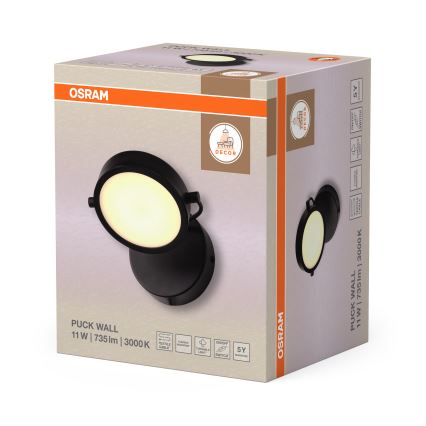 Osram - LED zidna svetiljka DECOR PUCK LED/11W/230V crna