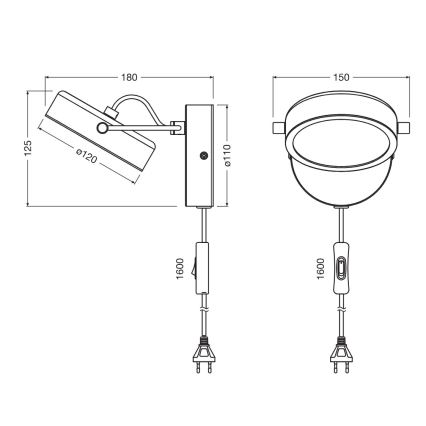 Osram - LED zidna svetiljka DECOR PUCK LED/11W/230V crna