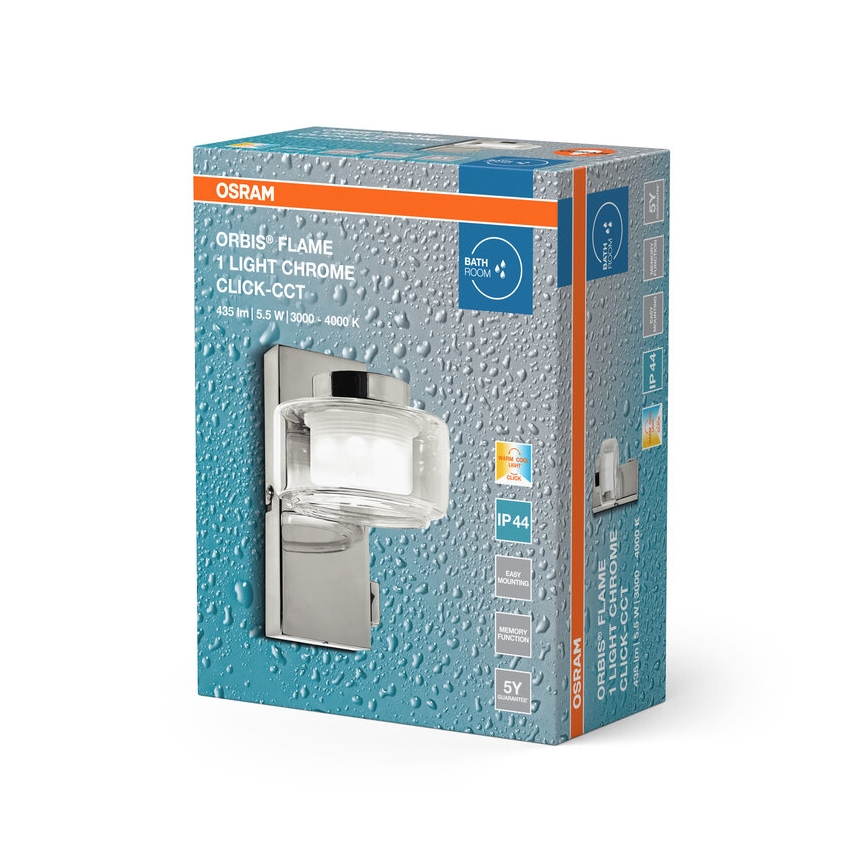 Osram - LED zidno svetlo za kupatilo ORBIS FLAME LED/5,5W/230V 3000/4000K IP44 sjajni hrom