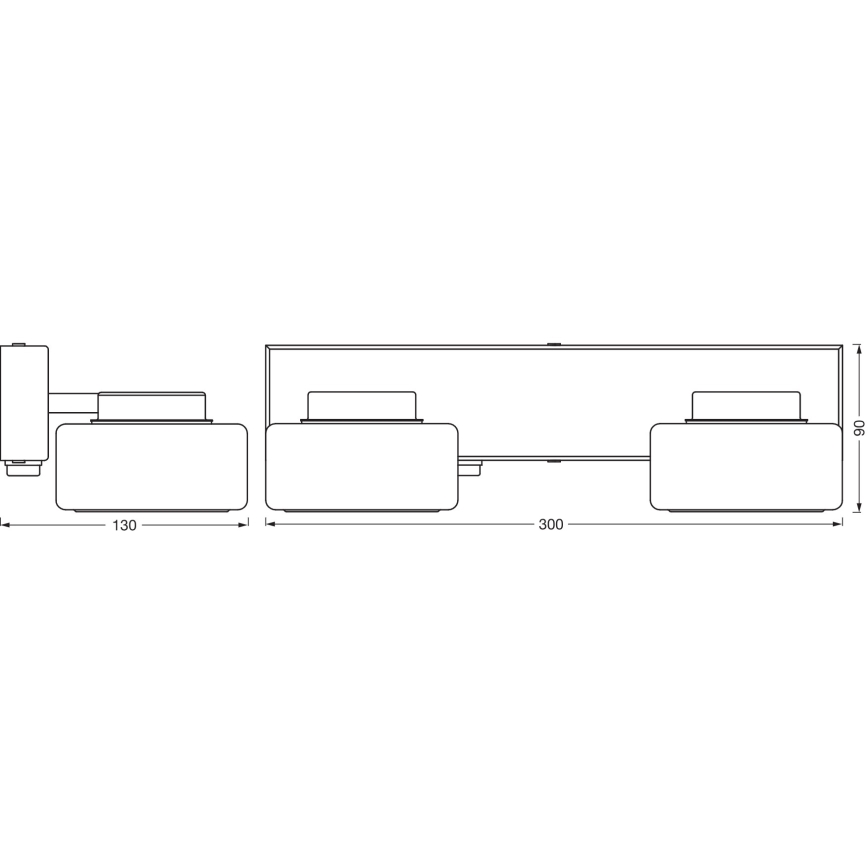 Osram - LED zidno svetlo za kupatilo ORBIS FLAME 2xLED/5,5W/230V 3000/4000K IP44 crna
