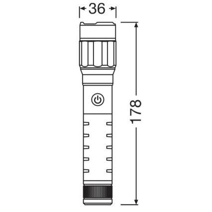 Osram - LED prigušiva punjiva baterijska lampa LEDINSPECT PRO TORCH 800 LED/8W/3,7V 2200 mAh IP44