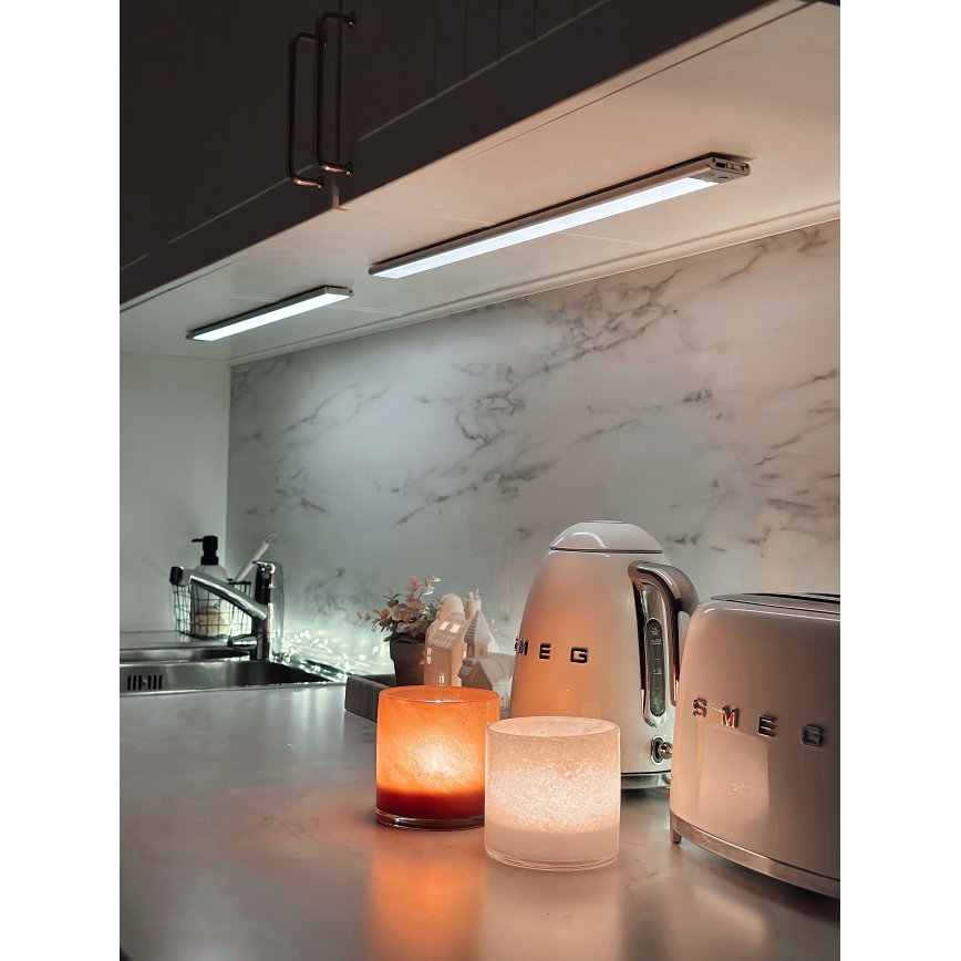 Osram - LED svetlo ispod ormarića sa senzorima pokreta i sumraka LINEAR LED/4W/3,7V 1500 mAh 3000/4000/6500K 60 cm sivo