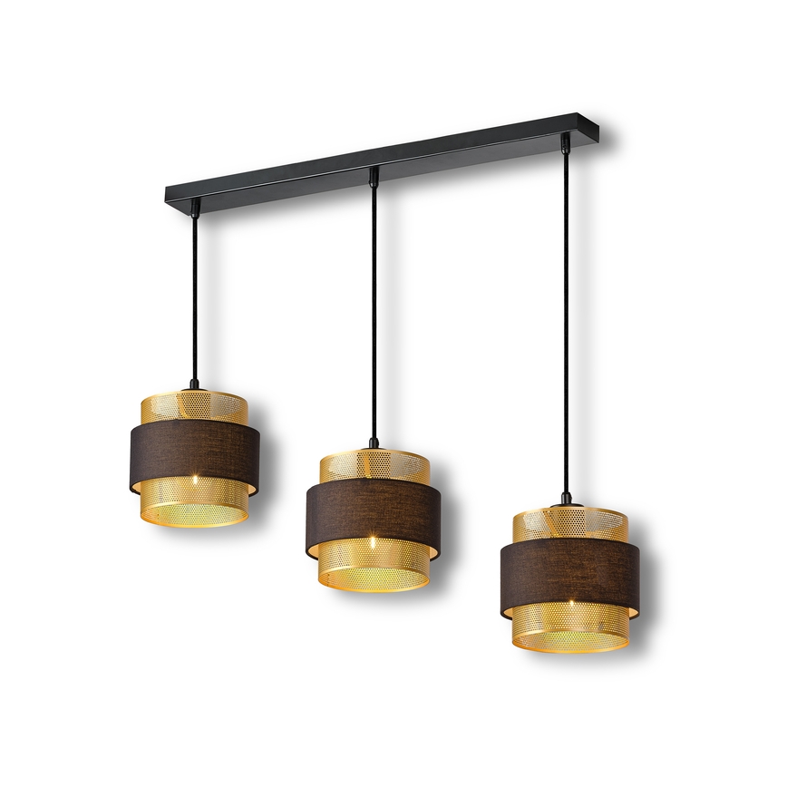 Osram - Luster na lanku DECOR HORNET 3xE27/10W/230V crna/zlatna