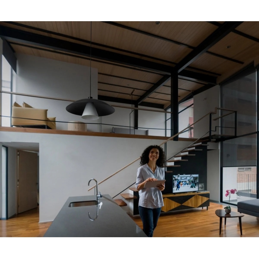 Osram - Luster na sajli DECOR FLYING MUSHROOM 1xE27/25W/230V prečnik 50 cm crna