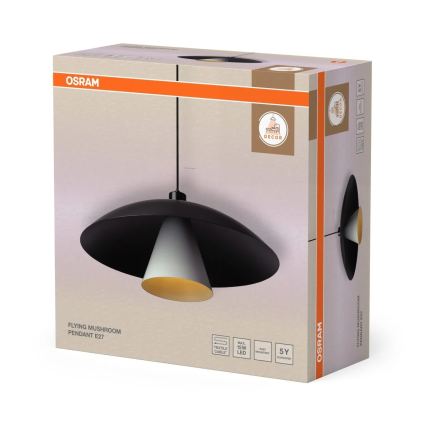 Osram - Luster na sajli DECOR FLYING MUSHROOM 1xE27/25W/230V prečnik 50 cm crna