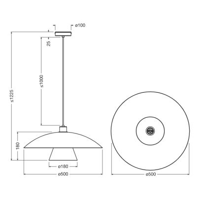 Osram - Luster na sajli DECOR FLYING MUSHROOM 1xE27/25W/230V, prečnik 50 cm, u plavoj boji