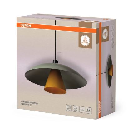 Osram - Luster na sajli DECOR FLYING MUSHROOM 1xE27/25W/230V, prečnik 50 cm, zelena