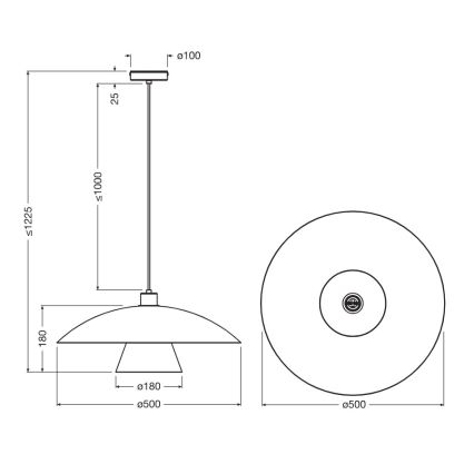 Osram - Luster na sajli DECOR FLYING MUSHROOM 1xE27/25W/230V, prečnik 50 cm, zelena
