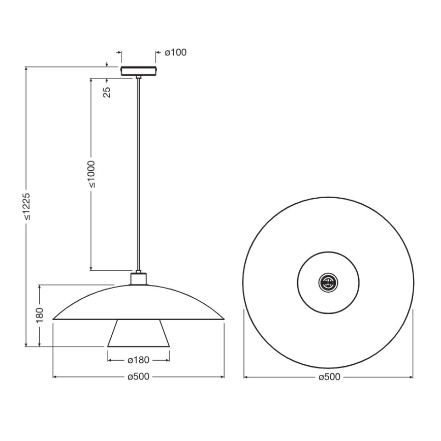 Osram - Luster na sajli DECOR FLYING MUSHROOM 1xE27/25W/230V, prečnik 50 cm, zelena