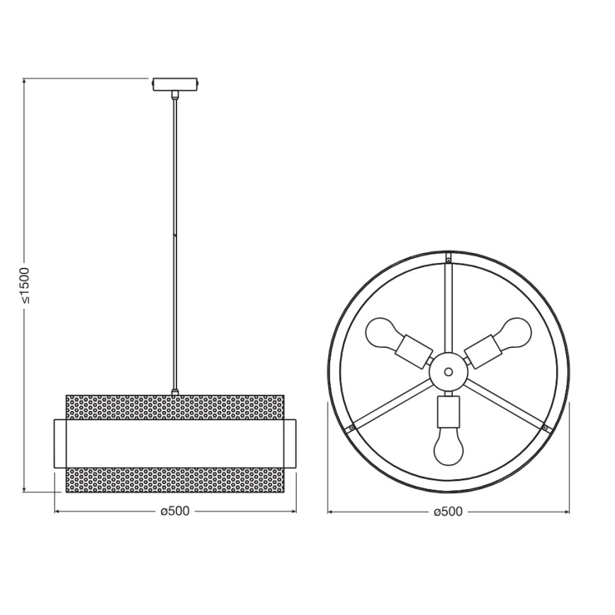 Osram - Luster na sajli DECOR HORNET 3xE27/10W/230V prečnik 50 cm crna/zlatna