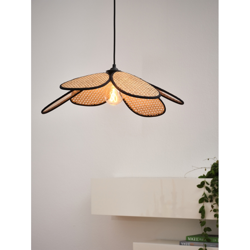 Osram - Luster na sajli DECOR RATTAN 1xE27/15W/230V prečnik 58 cm bež/crna