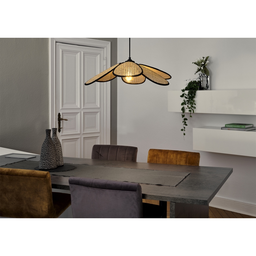 Osram - Luster na sajli DECOR RATTAN 1xE27/15W/230V prečnik 58 cm bež/crna