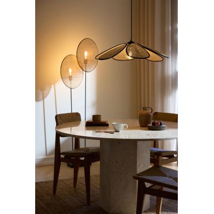 Osram - Luster na sajli DECOR RATTAN 1xE27/15W/230V prečnik 58 cm bež/crna