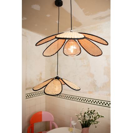 Osram - Luster na sajli DECOR RATTAN 1xE27/15W/230V prečnik 58 cm bež/crna