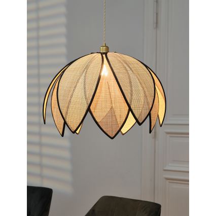 Osram - Luster na sajli DECOR RATTAN 1xE27/15W/230V prečnik 67 cm bež/crna