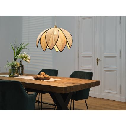 Osram - Luster na sajli DECOR RATTAN 1xE27/15W/230V prečnik 67 cm bež/crna