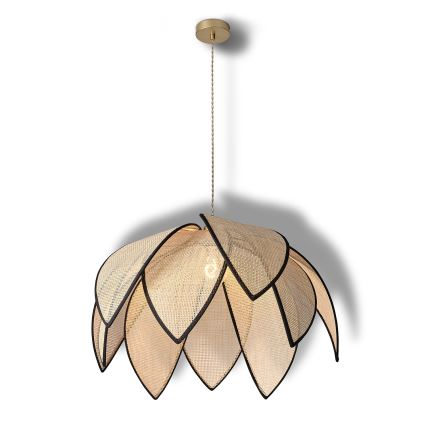 Osram - Luster na sajli DECOR RATTAN 1xE27/15W/230V prečnik 67 cm bež/crna