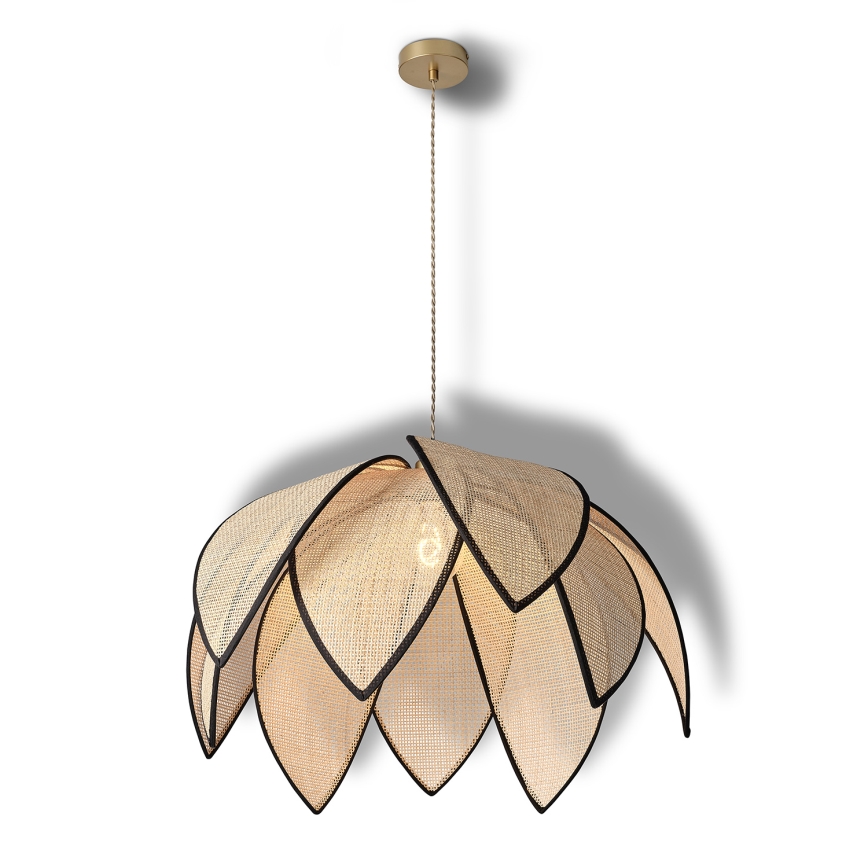 Osram - Luster na sajli DECOR RATTAN 1xE27/15W/230V prečnik 67 cm bež/crna