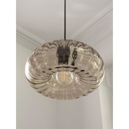 Osram - Luster na sajli DECOR SMOKE 1xE27/12W/230V prečnik 28 cm crna/zadimljeno siva