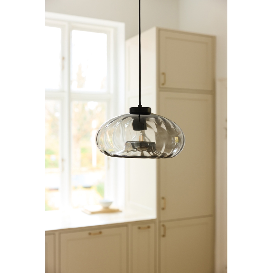 Osram - Luster na sajli DECOR SMOKE 1xE27/12W/230V prečnik 28 cm crna/zadimljeno siva