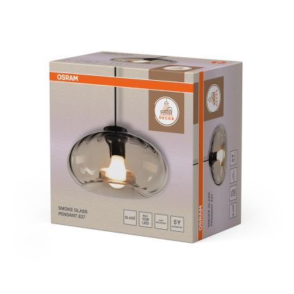 Osram - Luster na sajli DECOR SMOKE 1xE27/12W/230V prečnik 28 cm crna/zadimljeno siva