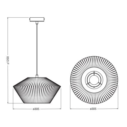 Osram - Luster na sajli DECOR STRIPES 1xE27/10W/230V prečnik 30,5 cm bež