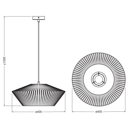 Osram - Luster na sajli DECOR STRIPES 1xE27/10W/230V prečnik 40,5 cm bež