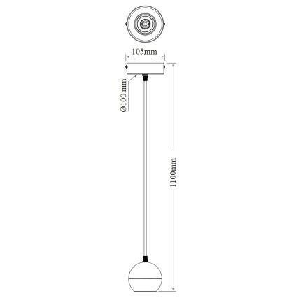 Osram - Luster na sajli SPOT SPHERAL 1xGU10/6W/230V crna