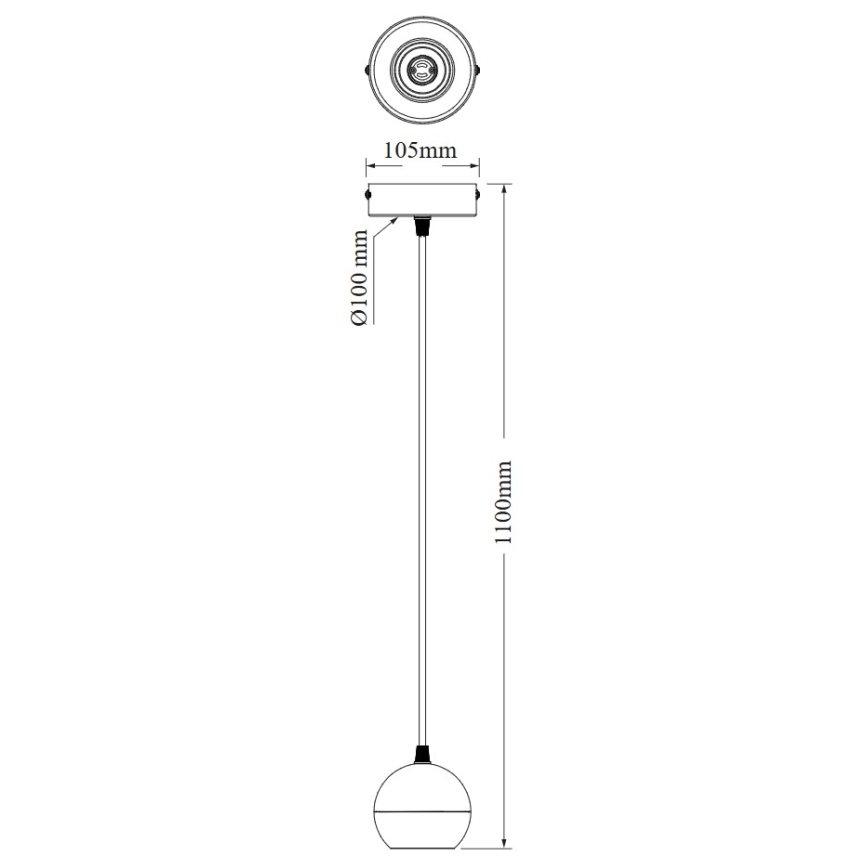 Osram - Luster na sajli SPOT SPHERAL 1xGU10/6W/230V crna