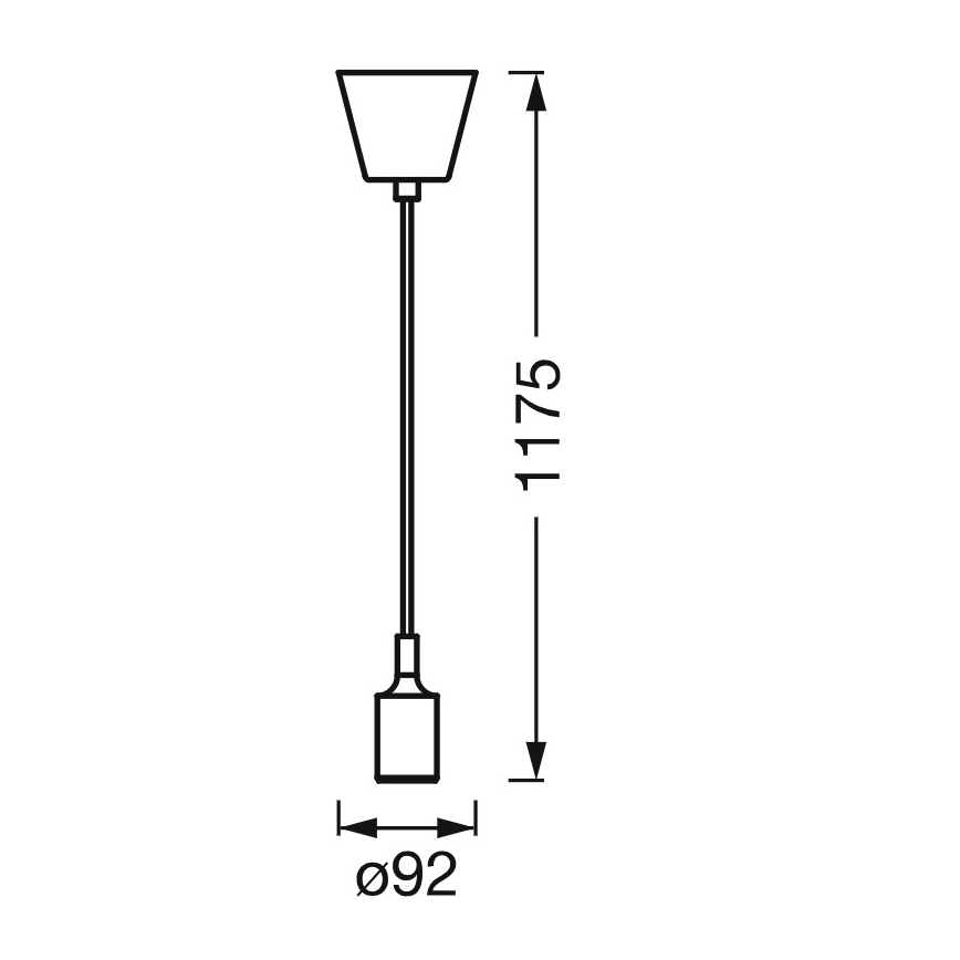 Osram - Napajajući kabl PENDULUM BELL 1xE27/15W/230V crna