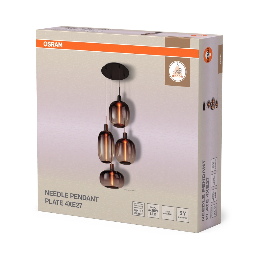 Osram - Napojni kabl NEEDLE PENDANT 4xE27/25W/230V antracit