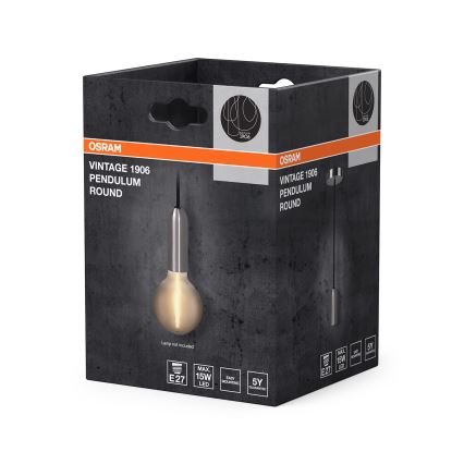 Osram - Napojni kabl PENDULUM ROUND 1xE27/15W/230V sjajni hrom
