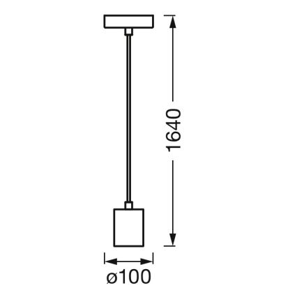 Osram - Napojni kabl PENDULUM ROUND 1xE27/15W/230V sjajni hrom