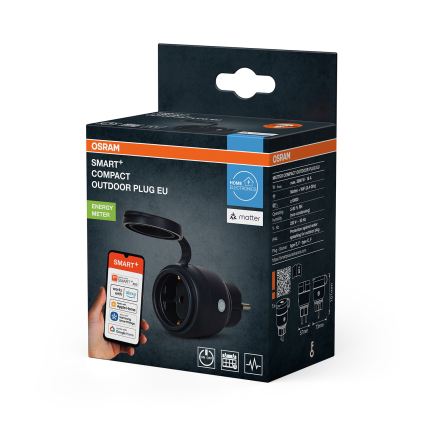 Osram - Pametna spoljašnja utičnica SMART+ MATTER SCHUKO 3680W/230V/16A IP44 Wi-Fi