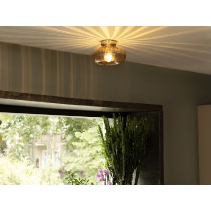 Osram - Stropno svetlo GOLD GLASS 1xE27/12W/230V prečnik 28 cm zlatno/zadimljeno bež