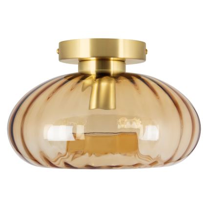 Osram - Stropno svetlo GOLD GLASS 1xE27/12W/230V prečnik 28 cm zlatno/zadimljeno bež