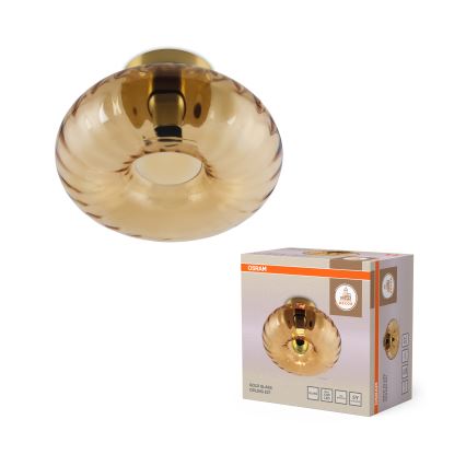 Osram - Stropno svetlo GOLD GLASS 1xE27/12W/230V prečnik 28 cm zlatno/zadimljeno bež