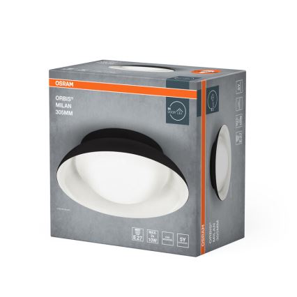 Osram - Plafonska svetiljka ORBIS MILAN 2xE27/10W/230V prečnik 30,5 cm crna