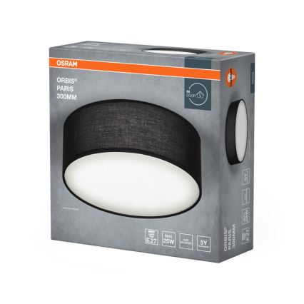 Osram - Plafonska svetiljka ORBIS PARIS 1xE27/25W/230V, Ø 30 cm, crna