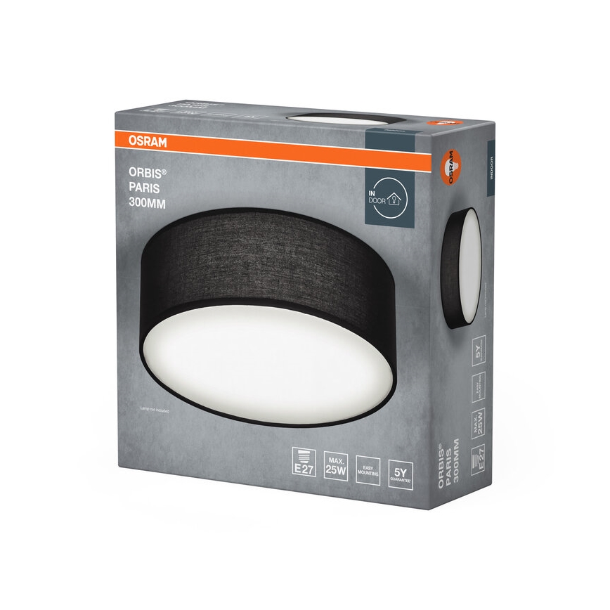 Osram - Plafonska svetiljka ORBIS PARIS 1xE27/25W/230V, Ø 30 cm, crna