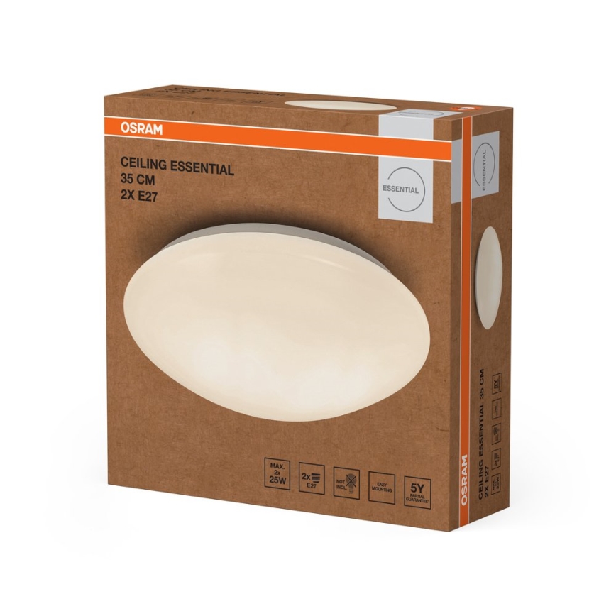 Osram - Plafonsko svetlo CEILING ESSENTIAL 2xE27/25W/230V prečnika 35 cm, belo