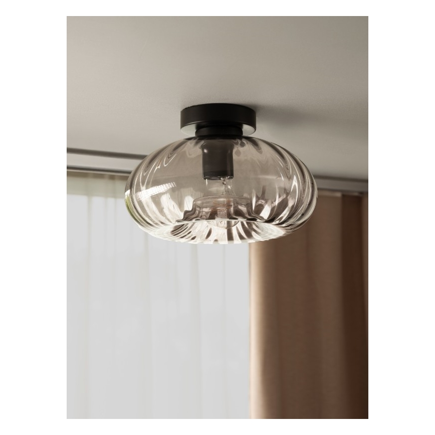 Osram - Stropno svetlo DECOR SMOKE 1xE27/12W/230V prečnik 28 cm crna/dimljeno siva