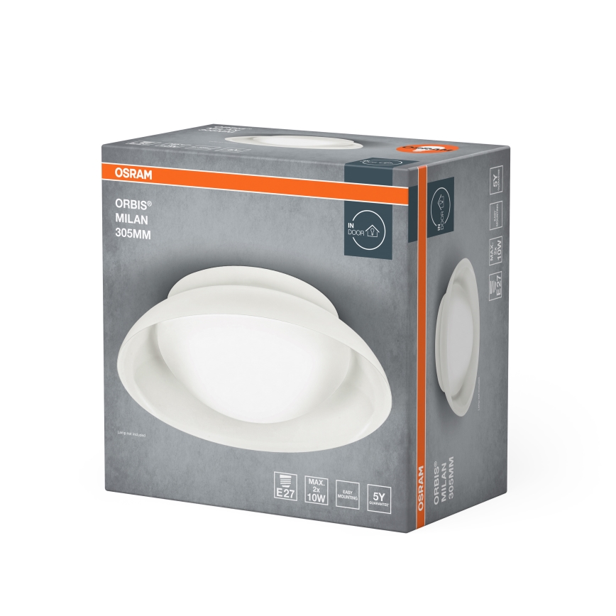 Osram - Plafonsko svetlo ORBIS MILAN 2xE27/10W/230V prečnik 30,5 cm braon
