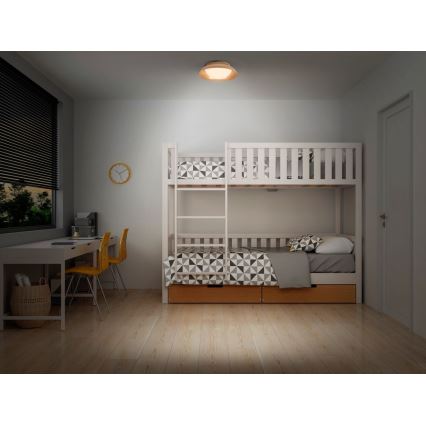 Osram - Plafonsko svetlo ORBIS MILAN 2xE27/10W/230V, prečnik 30,5 cm, dekor drveta