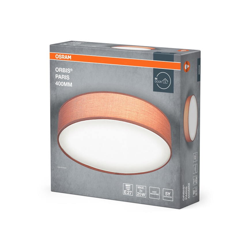 Osram - Plafonsko svetlo ORBIS PARIS 2xE27/25W/230V, prečnik 40 cm, braon