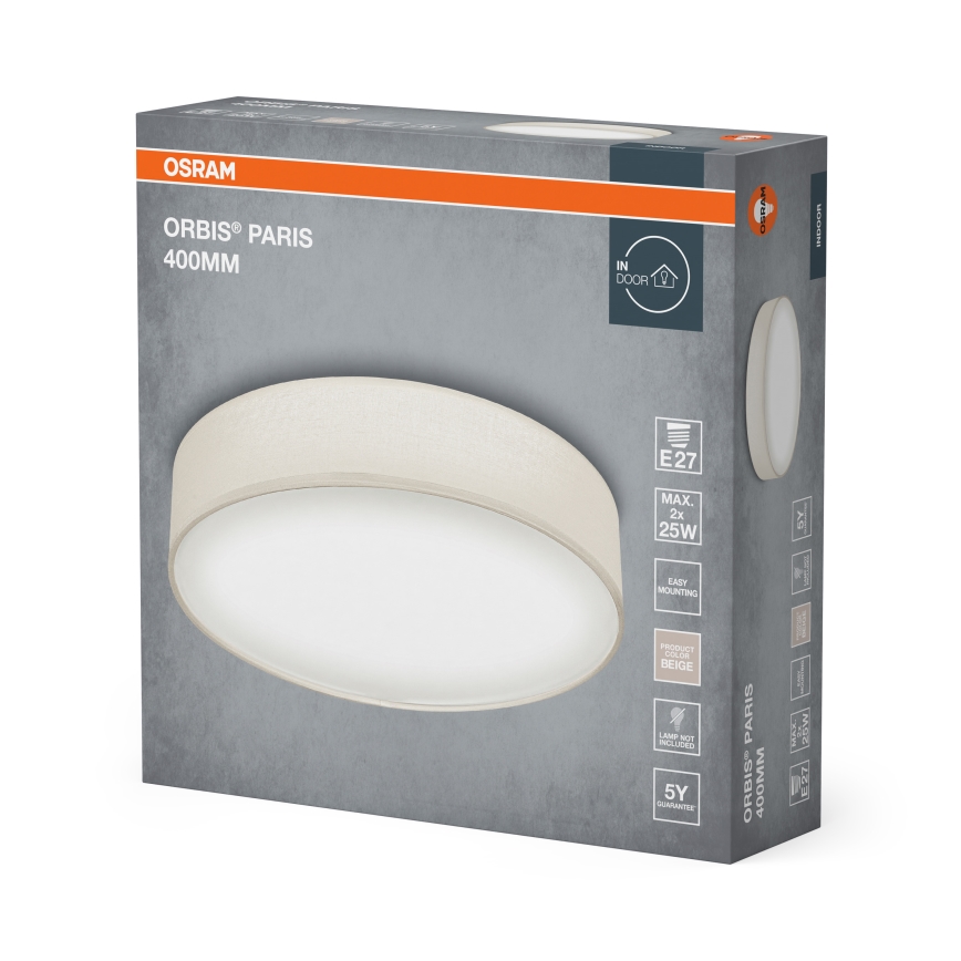 Osram - Plafonsko svetlo ORBIS PARIS 2xE27/25W/230V prečnik 40 cm krem boje